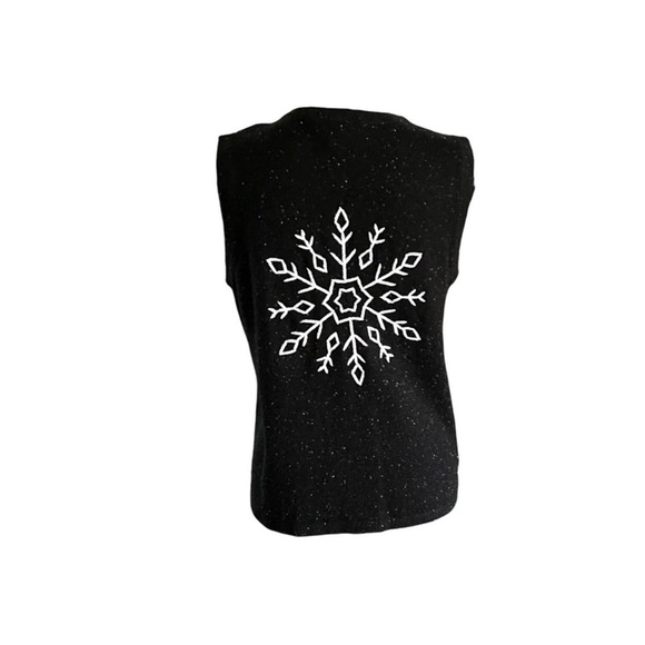 Vintage snowflake confetti, Breckenridge woolen sweater zip vest. Size PS - Picture 3 of 7